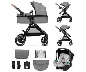 Kinderkraft ESME Poussette 3 en 1 avec porte-bébé Mink PRO I-Size, système de voyage, poussette bébé, poussette pliable, pour nouveau-né jusqu'à 4 ans, Gris