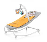 Kinderkraft FELIO 2 Transat - Transat 2 en 1 - Fonction balancelle - Vibration & musique - Avec arceau de jeu & accessoires - Housse lavable - Jaune