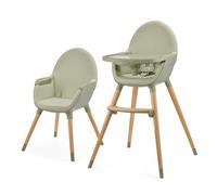 Kinderkraft FINI 2 Chaise Haute Bébé, 2 en 1, Fauteuil Enfant, Chaise Enfant, Puericulture Bébé, Évolutive, Réglable, Avec Plateau, Solide, Design Universel, Facilement lavable, 20kg, Vert