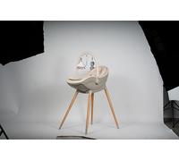 Kinderkraft FINI UP 2 en 1, comme chaise haute pour enfants à partir de 6 mois, jusqu'à 15 kg, harnais réglable à 5 points, comme chaise basse pour enfants jusqu'à 5 ans et 20 kg, Beige