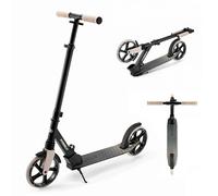 Kinderkraft Freely jusqu'à 100 kg, Scooter, Trottinette Pliable, pour Enfants à partir de 5 Ans et Adultes, Grandes Roues en PU de 20 cm, Hauteur de Guidon réglable de 82 cm à 105 cm, Beige