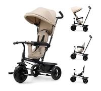 Kinderkraft Freeway 2, Tricycle Évolutif Bébé, Siège Rotatif 360°, Roue Libre, Harnais 3 Points, Frein Central, 9 Mois à 5 Ans, Beige