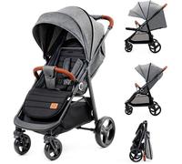 Kinderkraft Grande Plus Poussette Canne Dès La Naissance Jusqu’À 22 Kg,Pliage D'Une Seule Main,Position Allongée,Capote Extensible,