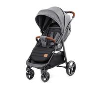 Kinderkraft GRANDE PLUS Poussette Canne dès la Naissance jusqu’à 22 kg, Pliage d'une seule main, Position allongée, Capote extensible, 4 Roues amorties, Gris