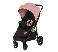 Kinderkraft GRANDE PLUS Poussette pour les tout-petits de la naissance à 22 kg, capote extra large, position allongée, pliable d'une main, absorption des chocs sur toutes les roues, rose