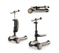 Kinderkraft Halley 2 Trottinette 2 en 1, Siège Réglable, Roues LED, Blanc