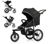 Kinderkraft Helsi 2 Jogger Poussette Sportive 3 Grandes Roues Dès La Naissance Jusqu'À 22 Kg Réglable Amortissement Position Allong