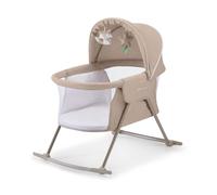 Kinderkraft Lit Bébé 3 en 1 LOVI, Berceau, Lit de Voyage, à Bascule, Facile à Plier et à Déplier - Auvent Réglable avec Accessoires, Housse de Matelas, Jouets Inclus, Sac de Transport, Gris