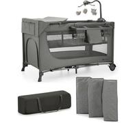 Kinderkraft Lit Pliable 3 En 1 Joy 2 Avec Accessoires Gris Multicolore