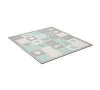 Kinderkraft LUNO SHAPES Tapis d'Éveil Bébé, Comprend 30 puzzles, Tapis de Jeux, 3D, Tapis enfant, Éducatif, Puzzle Mousse, Chambre bébé, Imperméable, 185 x 165 cm, Avec sac, Menthe