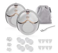 Kinderkraft MAMAFLOW DOUBLE tire-lait électrique, 2 coquilles, 4 modes, 9 niveaux, batterie 180 min, USB-C, 320 ml, Doré