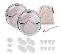 Kinderkraft MAMAFLOW DOUBLE tire-lait électrique, 2 coquilles, 4 modes, 9 niveaux, batterie 180 min, USB-C, 320 ml, Rose