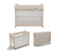 KINDERKRAFT Moon Dream, Lit de Voyage de la Naissance jusqu'à 3 Ans, lit superposé pour bébé, se Plie Rapidement d'une Seule Main, Matelas et Sac de Transport Inclus, Nettoyage Facile, Beige