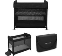 Kinderkraft MOON DREAM - lit de voyage pliable - deux étages - matelas inclus - sac de transport - compact - étagère suspendue pour bébés - noir