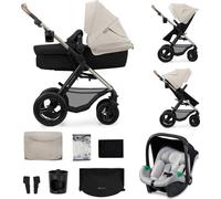 Kinderkraft MOOV 2 AIR Poussette 3 en 1 - Roues gonflables - Siège 2 en 1 - Inclus MINK PRO i-Size - Jusqu'à 27 kg - Capote UPF50+ - Gris
