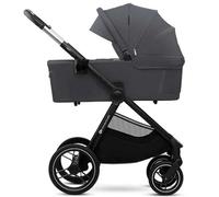 Kinderkraft NEA 2 Kinderkraft Poussette de la naissance à 22 kg, pliable d'une seule main, position allongée, grande capote, les 4 roues amorties, extrêmement légère, UPF50+, panier jusqu'à 5 kg, gris