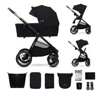 Kinderkraft NEA 2, Poussette de la naissance à 22 kg, Pliage d'une seule main, Position allongée, Grande capote, 4 roues amortissantes, Filtre UPF 50+, Panier jusqu'à 5 kg, Noir