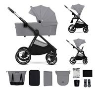 Poussette 2 en 1 légère pliage compact + nacelle et siège poussette réversible gris clair TU