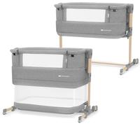 Kinderkraft Neste Grow Lit Bébé Cododo 3 En 1, Avec Matelas, Réglage De La Hauteur, Facile Adapter Au Lit Du Parent, De La Naissance Jusqu'à 2 Ans, Pieds Réglables, Sac Inclus, Gris Clair