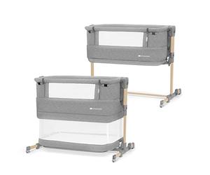 Kinderkraft Neste Grow Lit Bébé Cododo 3 en 1, avec Matelas, Réglage De La Hauteur, Facile Adapter Au Lit du Parent, De La Naissance Jusqu'à 2 Ans, Pieds Réglables, Sac Inclus, Gris Clair