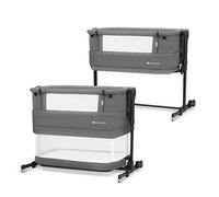 Kinderkraft NESTE GROW Lit Bébé Cododo 3 En 1, Lit Bebe Avec Matelas, Réglage De La Hauteur, Facile Adapter Au Lit Du Parent, De La Naissance Jusqu'à 2 Ans, Pieds Réglables, Sac Inclus, Gris
