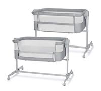 Kinderkraft NESTEE UP 2 Lit bébé cododo, Lit Bebe avec Matelas de la Naissance, Réglage de la Hauteur, Facile Adapter au lit du Parent, Pieds réglables, Gris