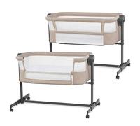 Kinderkraft NESTEE UP 2 Lit bébé cododo, Lit Bebe avec Matelas de la Naissance, Réglage de la Hauteur, Facile Adapter au lit du Parent, Pieds réglables, Beige