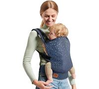 Kinderkraft NINO CONFETTI Porte bébé de 3 Mois à 20 kg, Sangles larges et réglables, Confortable pour le parent, avec Poche, Deux façons: sur le ventre ou sur le dos, Bleu