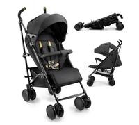 Kinderkraft poussette SIESTA 2 jusqu’à 22 kg, légère, seulement 7,9 kg, pliage canne, position allongée, repose-pieds réglable, capote aérée en maille avec fenêtre peekaboo, compacte, Noir