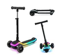 Kinderkraft RAKET Trottinette Enfant 1-50 kg, Roues LED, Réglable, Noir