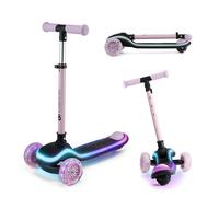 Kinderkraft RAKET Trottinette pour Enfants de 1 an à 50 kg, Trottinette, Roues LED, Guidon réglable en Hauteur, Design Moderne, Rose