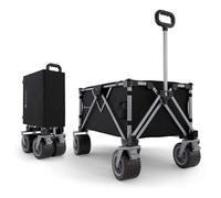 Kinderkraft ROLLSTER, Chariot de Transport Pliable, capacité de 130 litres, capacité de Charge de 100 kg, Poids léger 10,3 kg, Noir