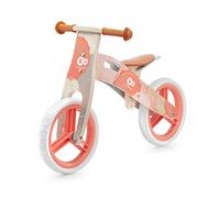 Kinderkraft RUNNER Draisienne en Bois, Vélo sans Pédales, Vélo Bébé, Poids léger, Poignée de transport, Réglable Selle, Avec accessoires, Cloche, À partir de 3 ans et jusqu’à 35 kg, Coral