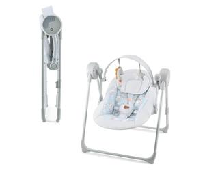 Kinderkraft SWINGEE Transat bébé, Balancelle de La Naissance, dossier réglable, 8 mélodies apaisantes intégrées, Berceau bébé, Léger et pliable, Gris