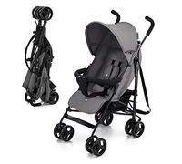 Kinderkraft TIK Poussette Légère, Ne Pèse Que 6,5 kg, Poussette De Voyage, Facile À Pince, Dossier Réglable En Position Allongée, De La 6 Mois, poids maximum jusqu'à 17kg, Gris