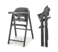 Kinderkraft TINO Chaise Haute 3-en-1, Réglable, Harnais 5 Points, Plateau Amovible, Pliable, Facile à Nettoyer, Croît avec l'Enfant, Idéale pour Enfant et Adulte, Gris