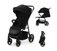 Kinderkraft TRIG 3 Poussette Canne, Légère, Position Allongée, Suspension 4 Roues, Pliable, Harnais réglables à 5 points, Repose-pieds, Jusqu'à 25 kg, Noir