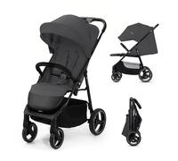 Kinderkraft TRIG 3 Poussette Canne, Légère, Position Allongée, Suspension 4 Roues, Pliable, Harnais réglables à 5 points, Repose-pieds, Jusqu'à 25 kg, Gris