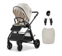 Kinderkraft VESTO 2, poussette jusqu’à 22 kg, siège réversible, pliage avec siège, self-standing, memory buttons, suspension toutes roues, Travel System, Beige