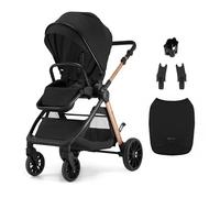 Kinderkraft VESTO 2, poussette jusqu’à 22 kg, siège réversible, pliage avec siège, self-standing, memory buttons, suspension toutes roues, Travel System, Noir