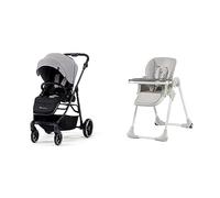 Kinderkraft VESTO Poussette Canne, Poussette Compacte, Poussette Bébé & YUMMY Chaise Haute Bébé, Fauteuil Enfant, Chaise Enfant, Puericulture Bébé, Repas Bébé, Pliée, Avec Plateau
