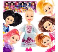 Kinderplay 6 poupées Princesses en Plusieurs Couleurs - Fashion pour Maison de poupée, KP1617