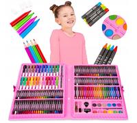 Kinderplay coffret artistique 168 pièces enfant avec valise crayons feutres peintures (KP6842)