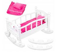 Kinderplay Lit pour poupée avec Mouvement de Balancement et Ensemble de literie - Parfait pour Le Jeu de rôle, KP6688