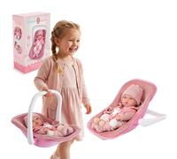 Kinderplay Poupée Maxi COSI de 30,5 cm, avec siège Auto, Coque bébé pour Petite poupée, Coque de Transport légère comme Accessoire de poupée à partir de 3 Ans, Rose