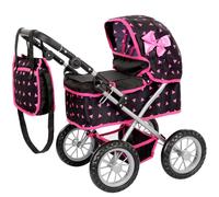 Kinderplay Poussette landau pour poupée, gondole 41 cm, pliable, sac, poignée réglable (KP0261R)