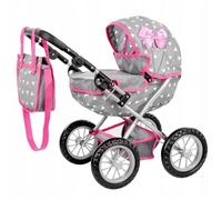 Kinderplay Poussette landau pour poupée, pliable, poignée réglable, sac inclus (KP0262S)