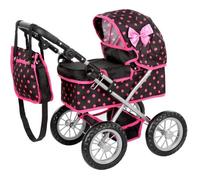 Kinderplay Poussette Poupee, Poussette Jouet - Poussette Landeau Bebe pour Poupée, Gondola, Poignée Hauteur Entre 33 et 63 cm, Ce Landau Est Plus Facile à Pousser pour Les Enfants, KP0261G