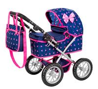 Kinderplay Poussette Poupee, Poussette Jouet - Poussette Landeau Bebe pour Poupée, Gondola, Poignée Hauteur Entre 33 et 63 cm, Ce Landau Est Plus Facile à Pousser pour Les Enfants, KP0261T