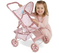 Kinderplay - Poussette pour poupée légère et Pliable avec Capote réglable et Panier de Rangement